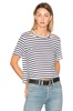 Striped hollow short T-shirt