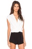 T Lee Criss Cross Cropped Blouse