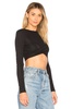 LUMI long sleeve round lapel crop top