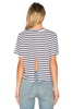 Striped hollow short T-shirt