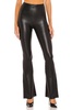 faux leather flared pant in black