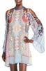 cahil tunic dress in blue multi