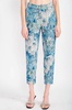 floral jacquard trousers in blue