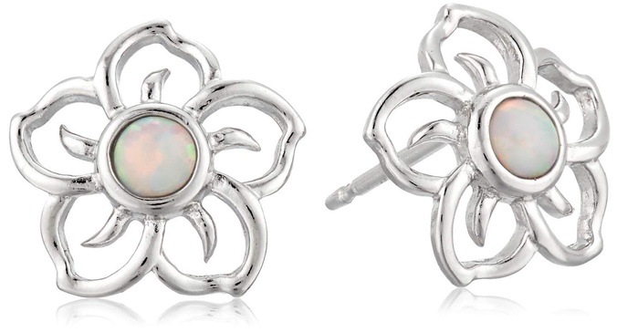 Amazon Essentials Sterling Silver Sky Flower Stud Earrings (previously Amazon Collection)