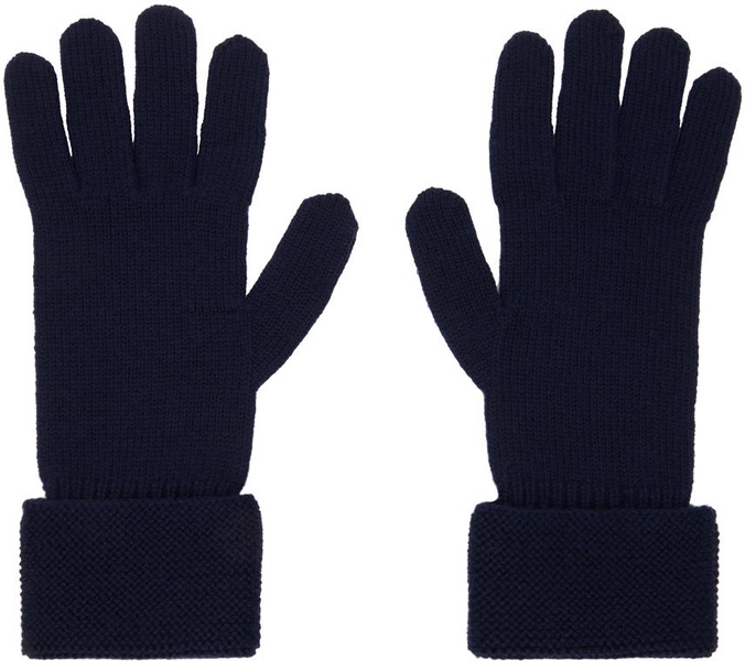 Navy Embroidered Orb Gloves