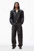 Biker Jacket In Crackle Patent Leather 