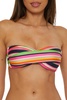 Trina Turk Women's Anniversary Stripe Bandeau Bikini Top, Adjustable, Tie Back, Swimwear Separates