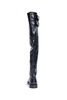 noe over-the-knee boots in grained shiny calfskin