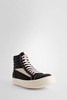 RICK OWENS Black Cotton Sneakers with Contrast Stitching and Branded Leather Insole for Women - SS24