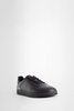 Black Low Top Sneakers with Logo Lettering Detail in Leather Man