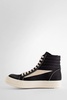 RICK OWENS Black Cotton Sneakers with Contrast Stitching and Branded Leather Insole for Women - SS24