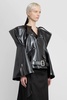 sculptural faux leather biker jacket