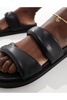 London Rebel twist strap sandals in black