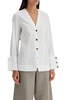 Ganni V Neck Shirt With Collar