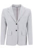 THOM BROWNE Striped Seersucker Single-Breasted Jacket - Grey