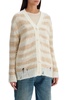 Acne Studios Striped Distressed Cardigan With