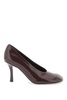 BURBERRY Sleek and Sophisticated: Black Glossy Leather Baby Pumps for Women