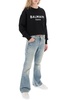 Balmain Cropped Sweatshirt With Flocked Logo