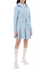 THOM BROWNE Light Blue Knit 4-Bar Pleated Skirt