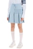 THOM BROWNE Light Blue Knit 4-Bar Pleated Skirt