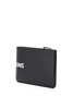 Comme Des Garcons Wallet Leather Pouch With Logo Print