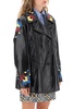 Etro Jacket In Patent Faux Leather With Floral Embroideries