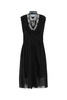 Prada Jacquard Trim Draped Midi Dress