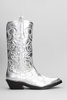 Texan Boots In Silver Polyester