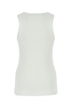 White stretch cotton tank top