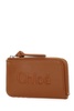 Chloe Woman Caramel Leather Card Holder