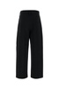 Black stretch cotton wide-leg pant