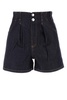 Dark blue stretch denim shorts