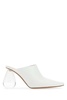 White Leather Drop Mules