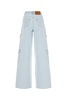 Versace Woman Light Blue Denim Cargo Jeans