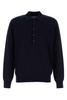 Midnight Blue Wool Muano Polo Shirt