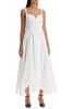 ALEXANDER MCQUEEN Sweetheart Midi Dress with Asymmetrical Hem