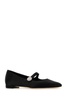 Black Satin Mary Jane Ballerinas