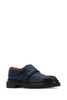 Santoni Men Blue Leather Mock Strap Shoes