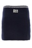 Miu Miu Logo-Embroidered Stripe-Trim Knitted Mini Skirt