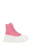 Alexander Mcqueen Woman Dark Pink Leather Tread Slick Sneakers