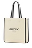 Jimmy Choo Woman Ivory Canvas N/S Tote M Shopping Bag