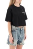 Balmain Cropped T Shirt With Metallic Logo