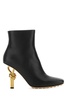 Bottega Veneta Woman Black Leather Knot Ankle Boots