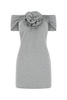 Melange grey stretch cotton blend dress