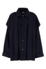 Bottega Veneta Woman Midnight Blue Wool Blend Coat