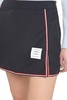 THOM BROWNE Blue Technical Fabric Mini-Skirt with Contrasting Edges and Front Slit for Women - SS23 Collection