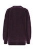 Melange purple stretch mohair blend oversize cardigan