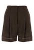 Chocolate Wool Blend Shorts