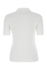 White viscose blend polo shirt