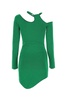 Grass Green Stretch Viscose Blend Mini Dress